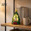 Christmas Window Display Tree Ornament Lamp, Santa Claus And Golden Star Decor, Indoor Holiday Ornaments Durable Resin Decorative Figure for