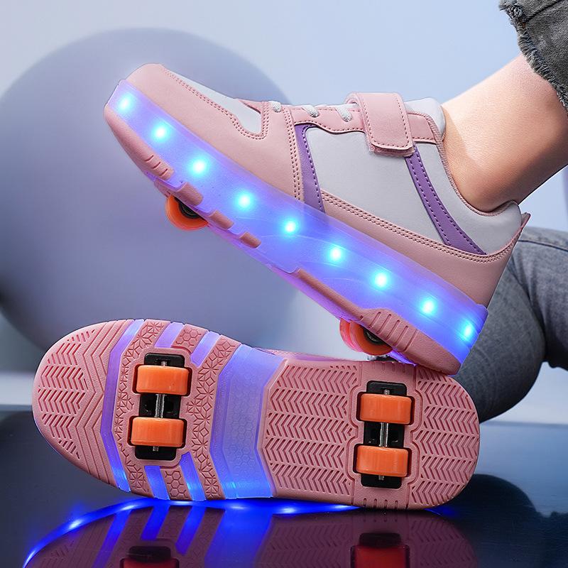 Dětské transformovatelné čtyřkolečkové brusle - Boty pro chůzi internetových celebrit pro dívky a chlapce