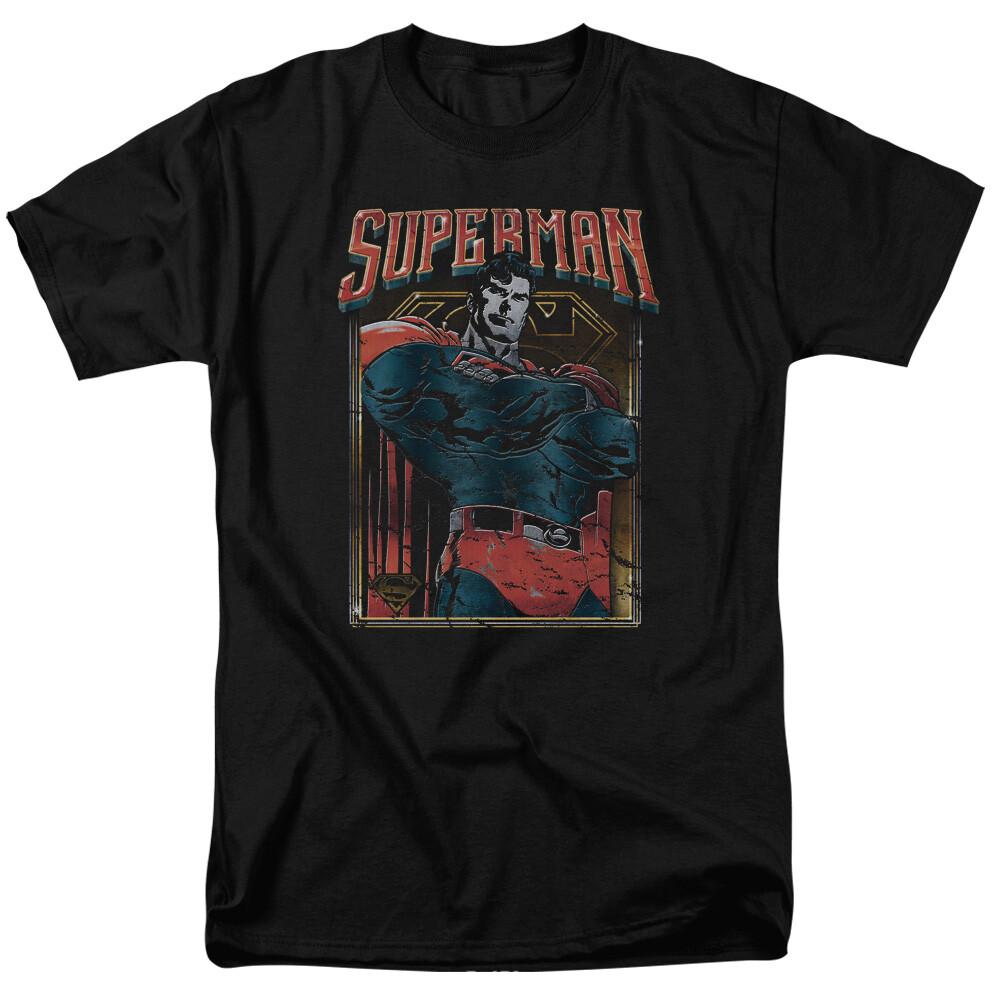 26 Superman Head Bang T Shirt Licensed Comic Book Movie Tee Black Unisex T-Shirt