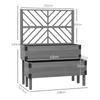 Raised Garden Bed with Trellis, 2-Tier Wooden Elevated Planter Box for Vegetables, Flowers, Herbs, Grey