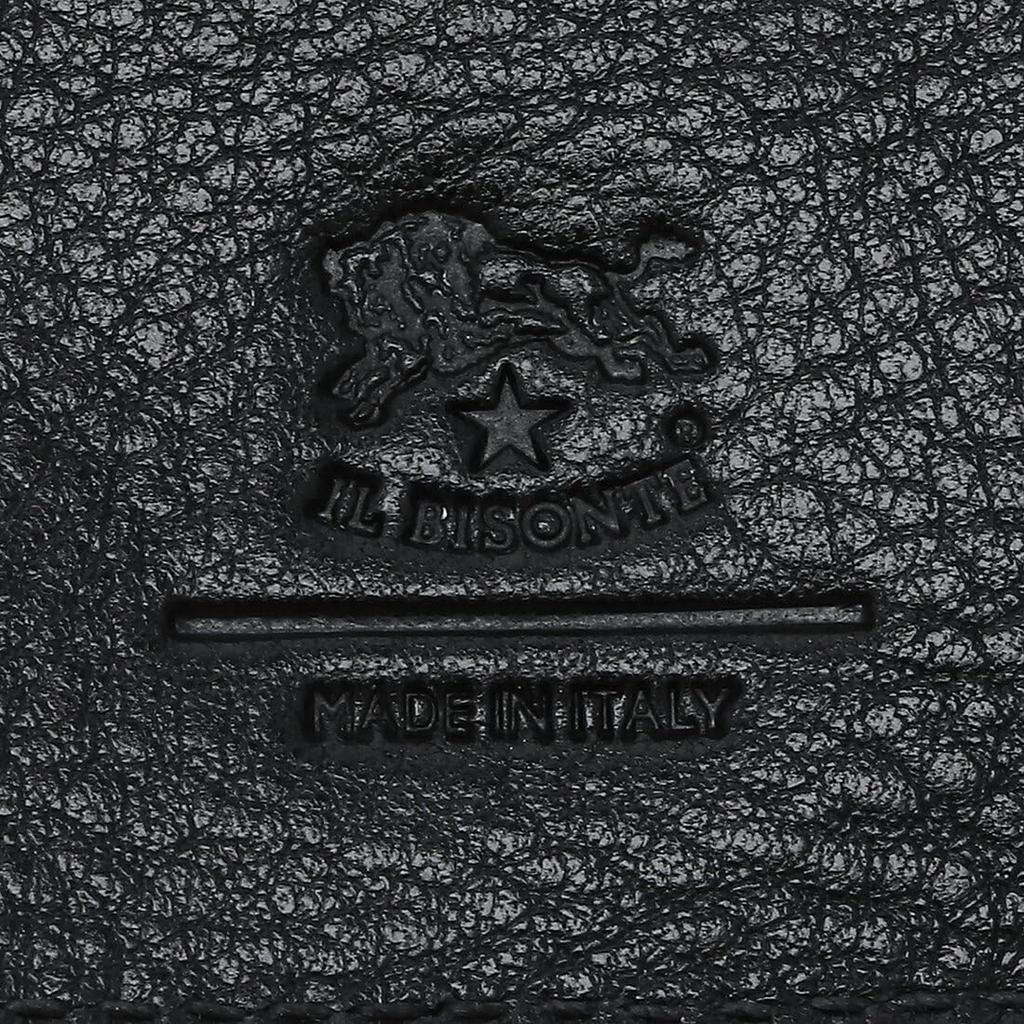 IL BISONTE Compact and SSW014 PV0001 BK238 Bi-fold Wallet, Black, Men's Women's, [Used]