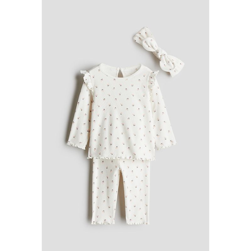 

Детская одежда HM Костюм для младенца (девушка) Костюм из мягкого рубчатого хлопка в осеннюю клетку, 3 предмета 1236894 White/Florals 73/48