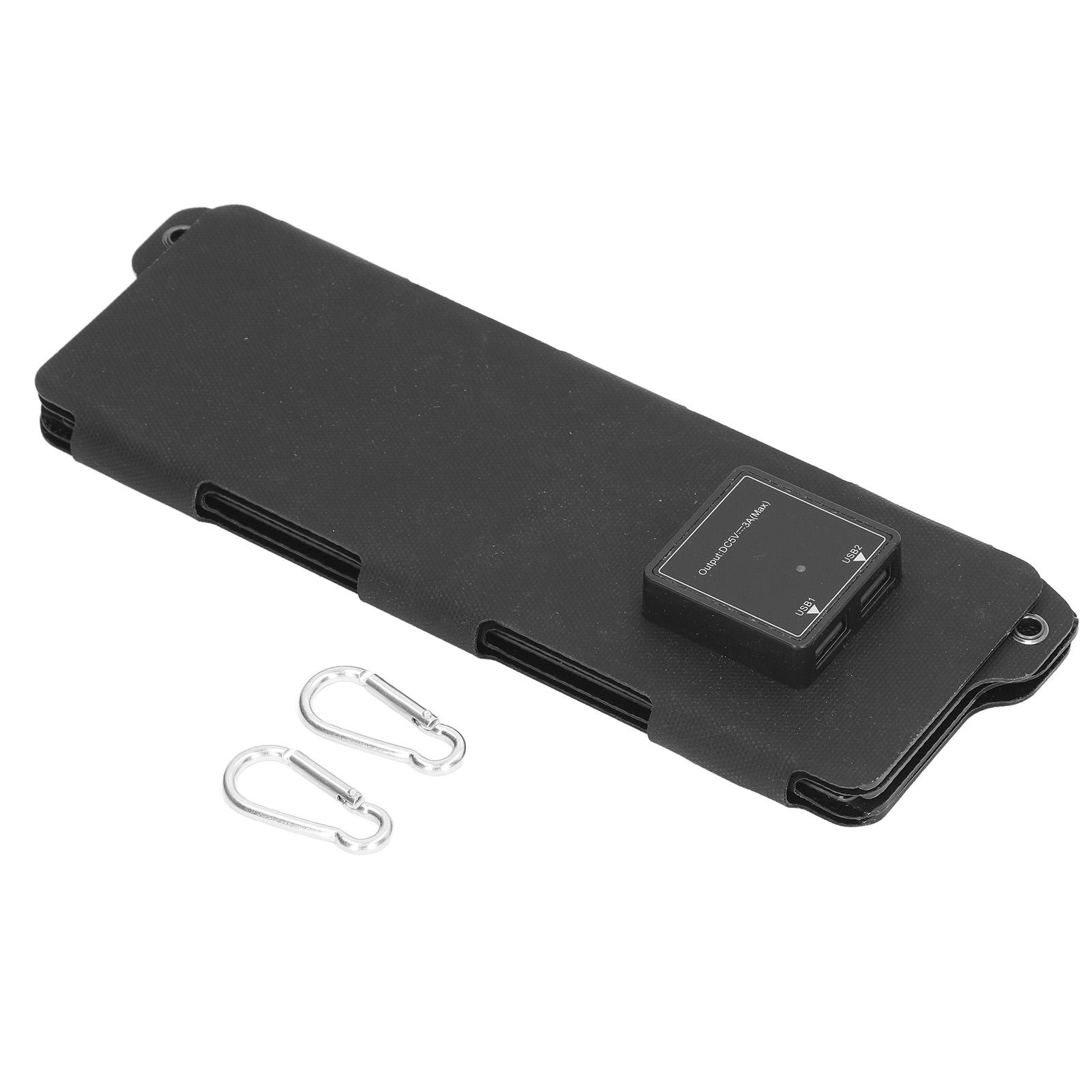 

14W 5V ETFE Solar Panel Foldable Outdoor Charging Panel Dual USB Output IPX6 Black