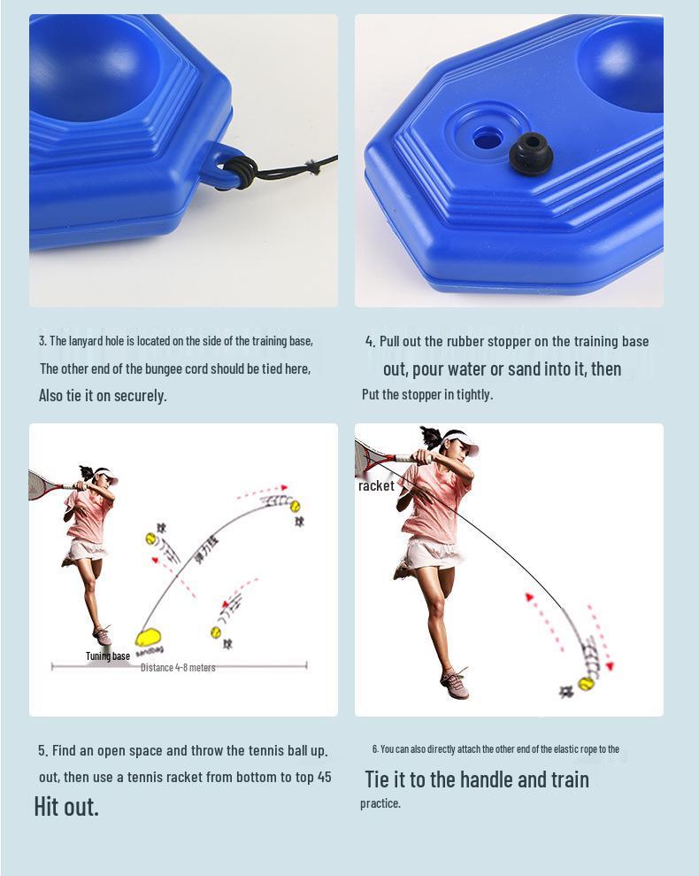 Tennis Training Rebounder Set with Single Racket for Beginners