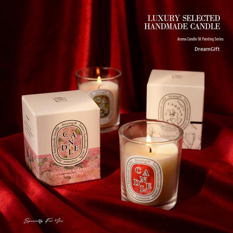High-End Oil Painting Style Scented Candle - Elegant Bridesmaid Gift & Party Favor