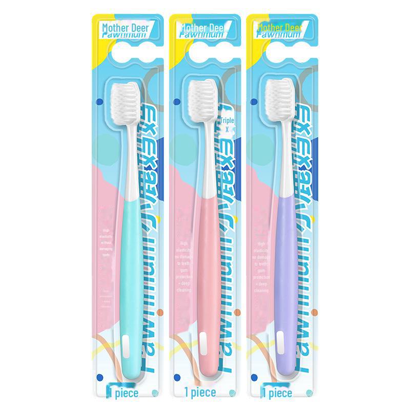 

Зубная щетка Deer Mom с мягкой щетиной, защита десен, набор для взрослых с широкой головкой для пар и семей