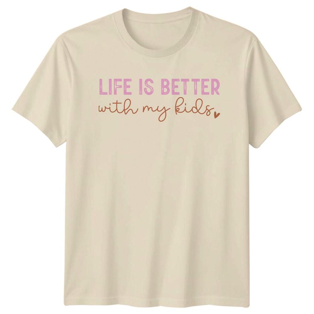 Life Is Better With My Kids Script Mothers Day Unisexs Graphic TShirt