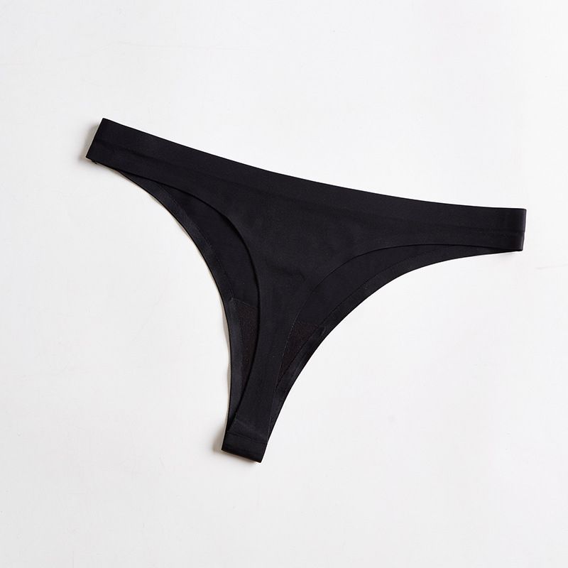 Women's Tangas Thong Low Waist Panties G-String Briefs Solid Color Underwear