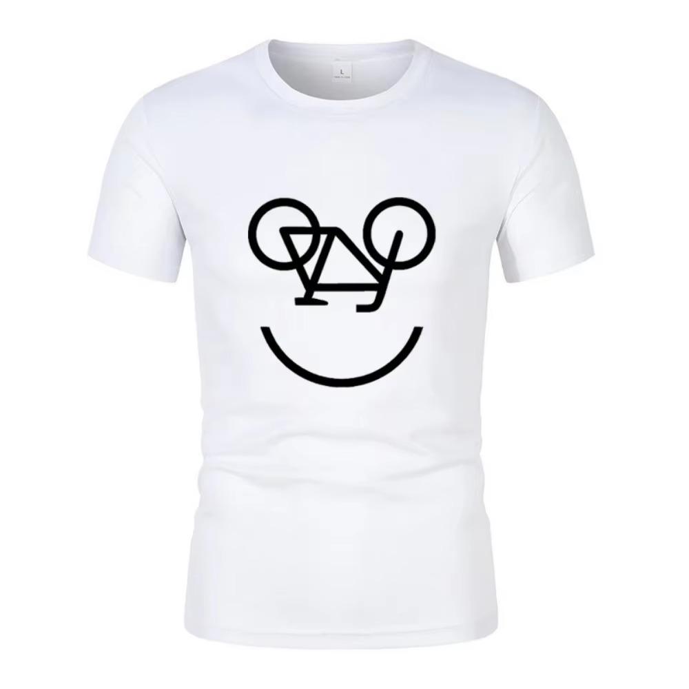 Summer New Interesting Bicycle Reverse Letters Print Men'S T -Shirt Fashion Casual Jogging Mesh Air Permeability Short Sleeves