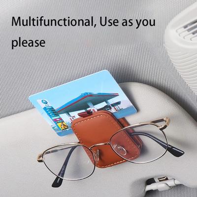 Support magnétique multifonction pour lunettes de soleil, en cuir PU, pour voiture, 2024