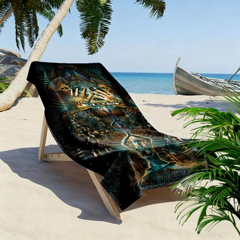 Enigmatic Divine Blueprint beach towel Portable for travel Outdoor camping Absorbent bath towel quick-drying swim towel Outdoor pool towel