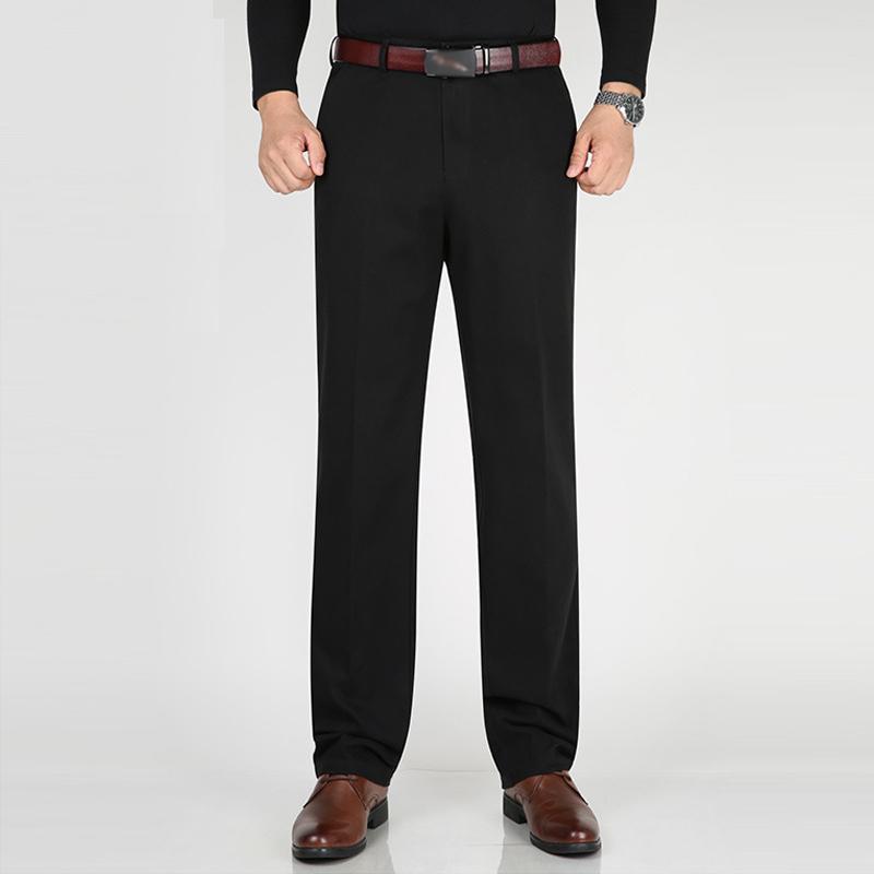 Autumn Winter Men's Trousers Business Casual Pants Long Vintage Cotton Loose Thick Plus Velvet Straight Leg Suits Pants For Men