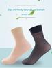 Langsha Women's Mid-Calf Ultra-Thin Black Silk Stockings - Transparent, Core-Spun Short Socks for Summer