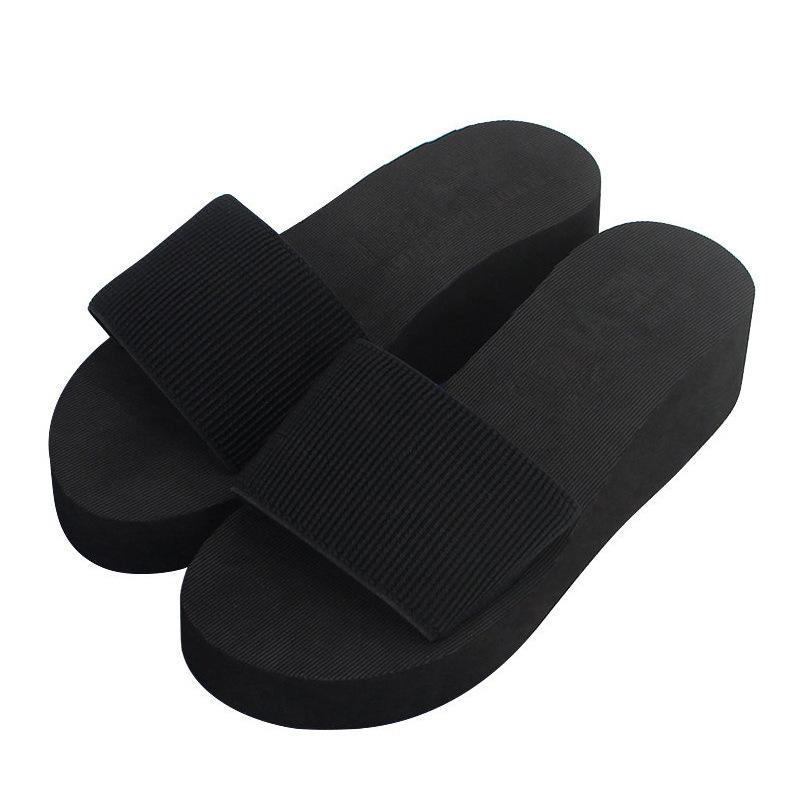 Knitted Wedges Slippers for Women 2024 Summer Chunky Platform Wedge Heels Sandals Woman Light Thick Sole Beach Shoes Mujer