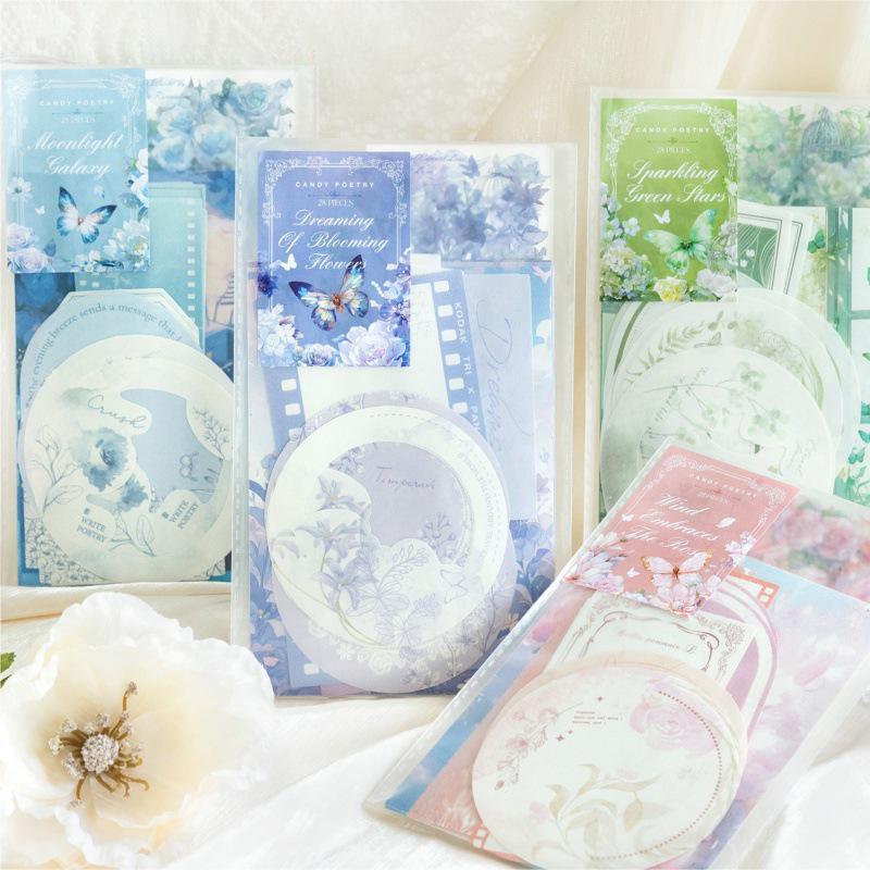 Sweet Poetry Mixed Material Floral Journal Decoration Pack