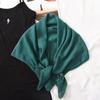 Head Scarf Solid Color Versatile Silk Scarf Women's Summer Air-conditioned Room with Cotton and Linen Shawl Simple Temperament Scarf