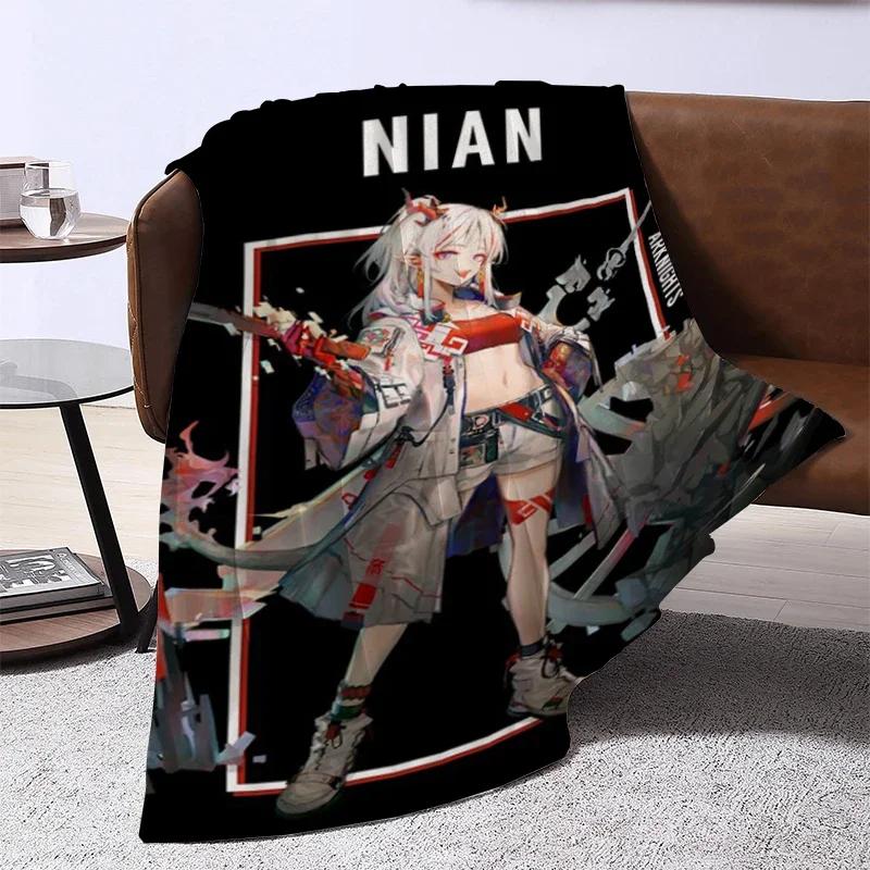 ARKNIGHTS King Size Sofa Blanket Microfiber Fleece Bedding Soft Warm Anime Themed Design for Bed or Camping