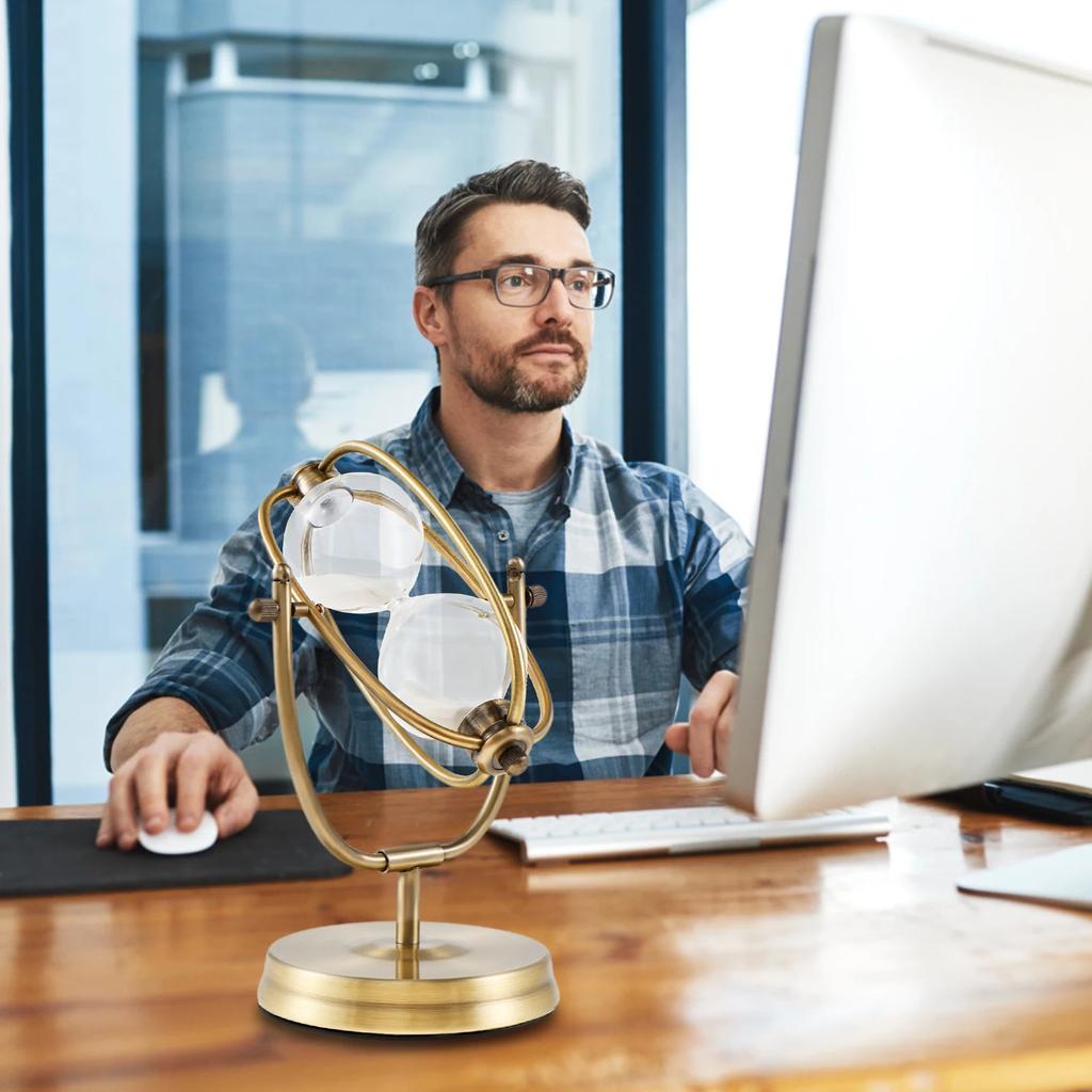 Sanduhr-Timer, 30 Minuten, Sanduhr-Timer, Vintage-Sanduhr aus Metall und Glas, dekorative Stundengläser für Schreibtisch, Büro und Zuhause