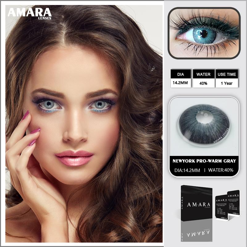 AMARA LENSES 1 Paar N YORK PRO Farbkontaktlinsen, natürlich aussehende Kontaktlinsen-Augenkosmetik