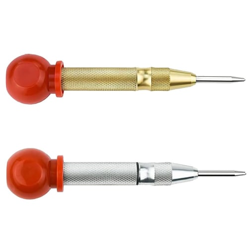 ESJNNK Automatic Center Punch Set of 2, Adjustable Hole Positioning Center Punch, Marking, High-Speed ??Steel, Convenient, Powerful, Carbide Automatic