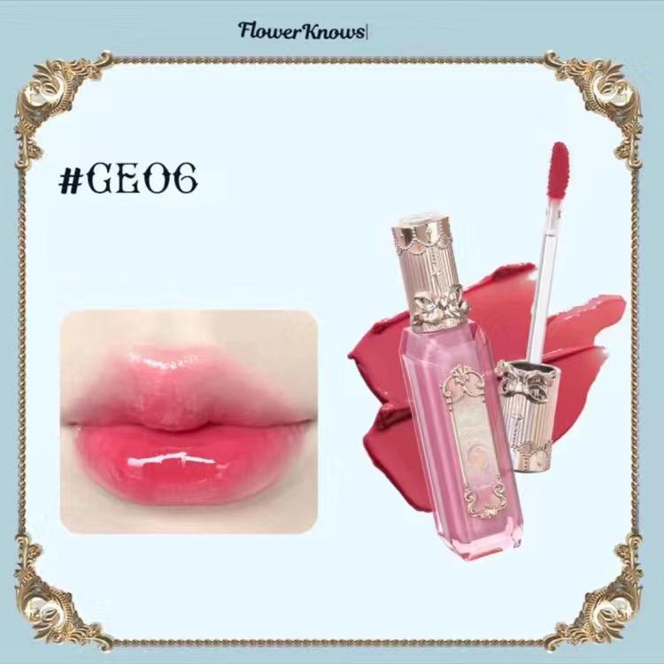 Flower Knows Mermaid da Lua Gloss Labial Transparente Coleção Brilho Labial Pedra Preciosa Hidratante Espelho Lábios Preenchedor Gloss Maquiagem 3.5ML