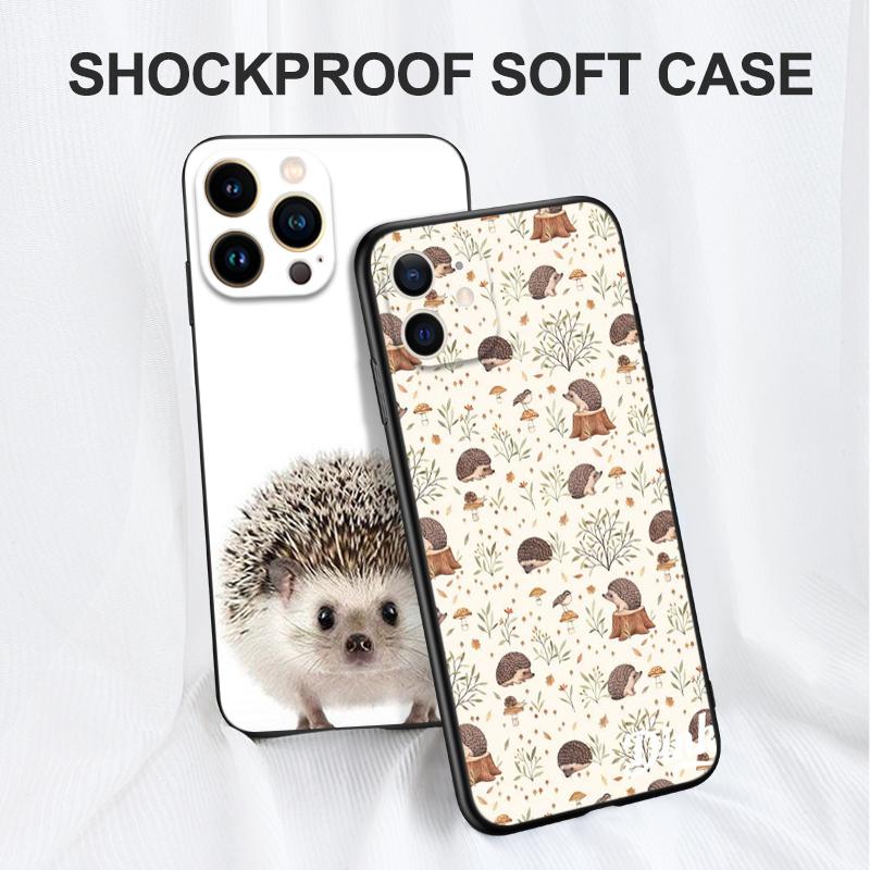 Black Tpu Case For Samsung Galaxy S22 S20 S21 FE PLUS ultra+S10 E Lite Back Cover Hedgehog