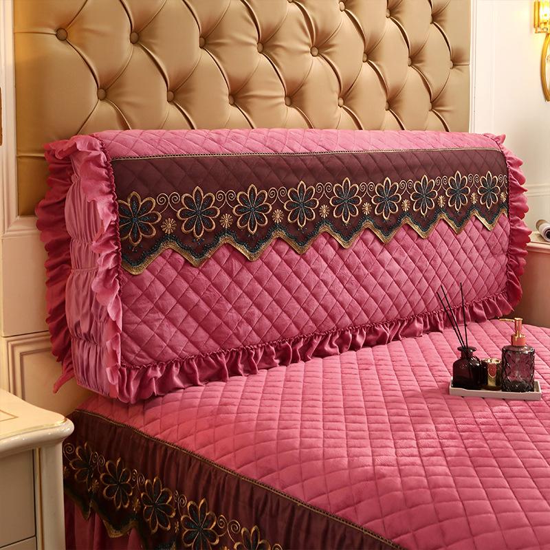 Короткий плюшевый стеганый чехол на изголовье «все включено» кружевной чехол на голову — фото 13