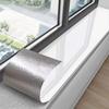 1 Roll Self-Adhesive Window Sill Stickers - White & Gray Marble Pattern Vinyl Contemporary Glossy Finish, Easy Peel & Stick Installation for Surfaces