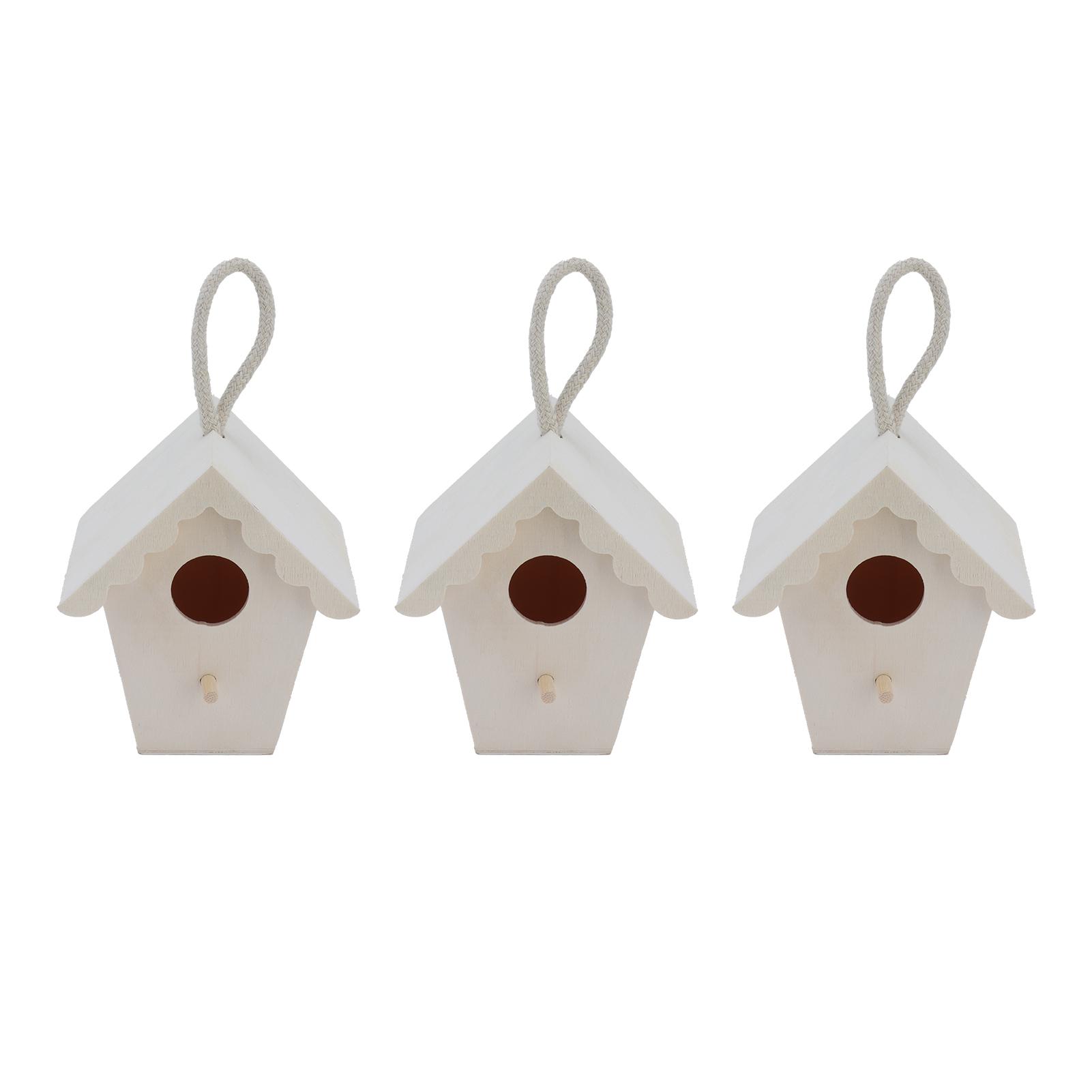 

3Pcs DIY Bird House Outdoor Hanging Bird Nests Box Cage Ornament for Garden Patio