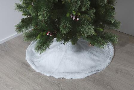 Christmas Tree Rug 90 Cm Gray Fur Made Of Polyester