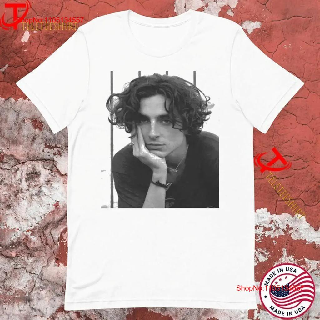 T-shirt Ritratto Timothée Chalamet vintage Lavata Casual Elegante grafica Traspirante streetwear Elastica Morbida homme
