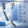 F15 Selfie Stick Tripod with Bluetooth Remote, 6-Section Extendable Pole, 360° Rotation, Fill Light Option, for Phone Vlog