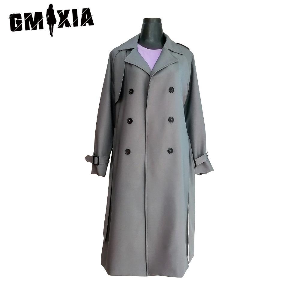 GMXIA Damen Vintage Casual Solid Color Print Frühling Herbst Langarm Polokragen Jacken & Mäntel