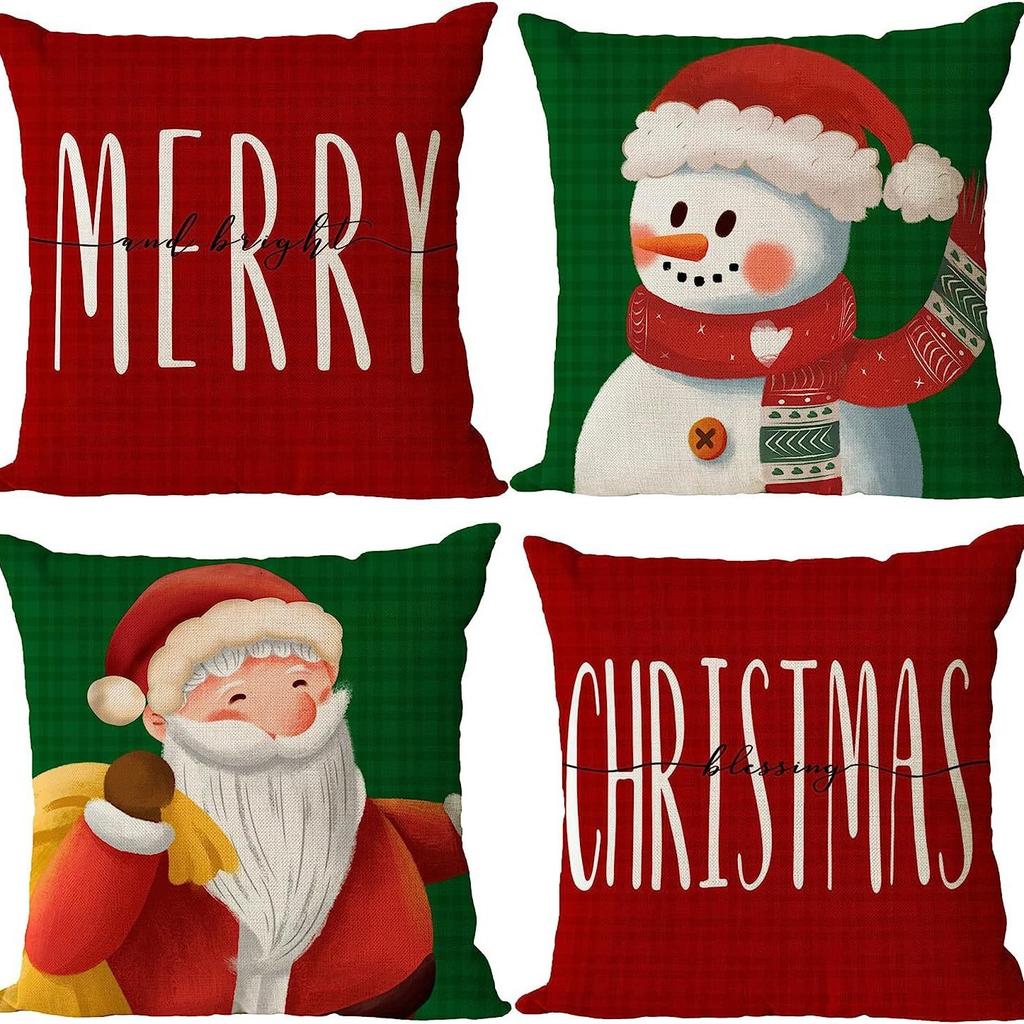 New Christmas Tree Printed Pillowcase Home Cushion Cover Christmas Decoration Sofa Pillowcase