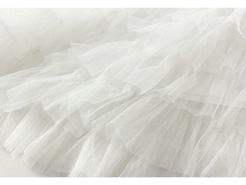 Women's Spring/Autumn 2024 Mesh Ruffle Midi Skirt, Socialite Long Slimming Cake Skirt 2210