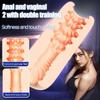 Portable Pussy Pocket Cup Through Type Realistic Vagina Strong Suction Manual Endurance Exercise Male Masturbator