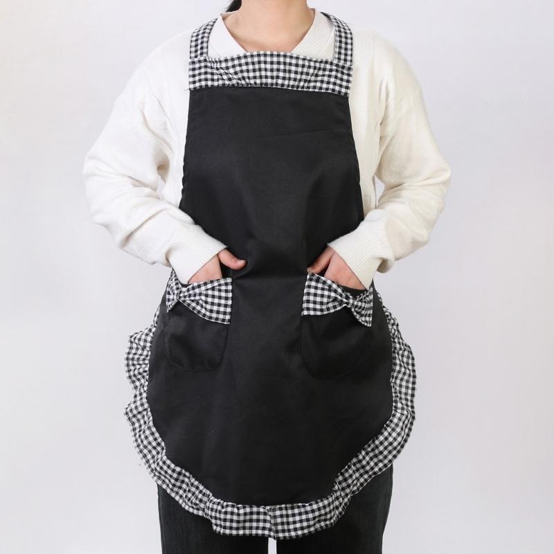 Fashion Bowknot Apron Adjustable Kitchen Cooking Aprons Women's Cake Apron with Pockets Halloween Mother's Day Gifts