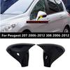 For Peugeot 207 2006-2014 308 2006-2013 Car Sticker Rearview Side Mirror Cover Wing Cap Exterior Case Trim Shell Housing Carbon