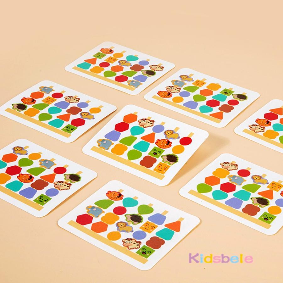 Wooden Sorting Stacking Games Beads Sequencing Toy Montessori Shape Matching Kids Geometric Shapes Awareness Gift for Christmas