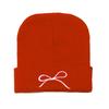 Korean version of outdoor cycling warm cold hat bow knitted hat trendy versatile autumn and winter cold wool hat women 2025
