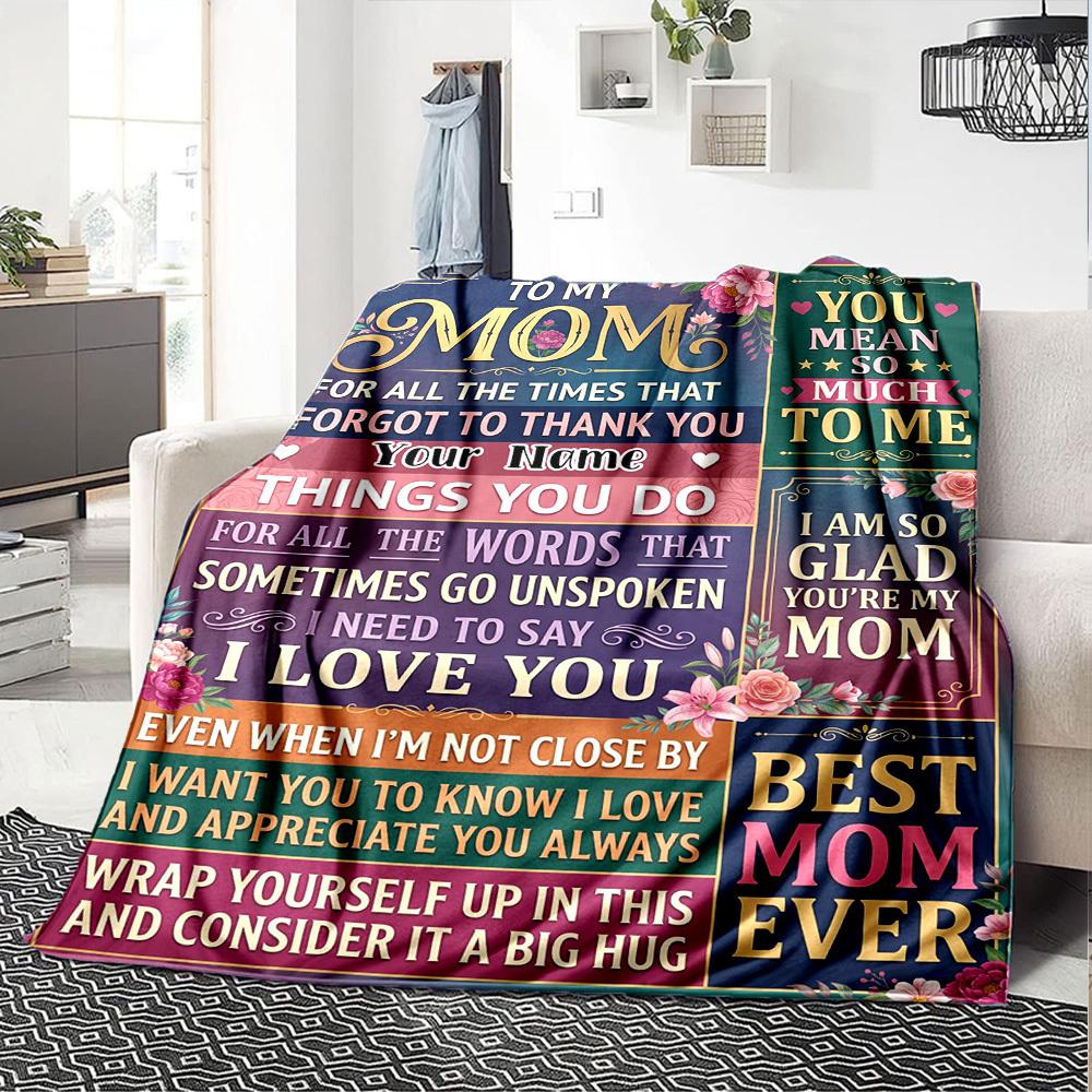 Mom'S Love Appreciation Blanket Warmthful Decor Great For Sofa Couch Office Bed Picnics Four Seasons Multipurpose Digital Print Birthday Christmas