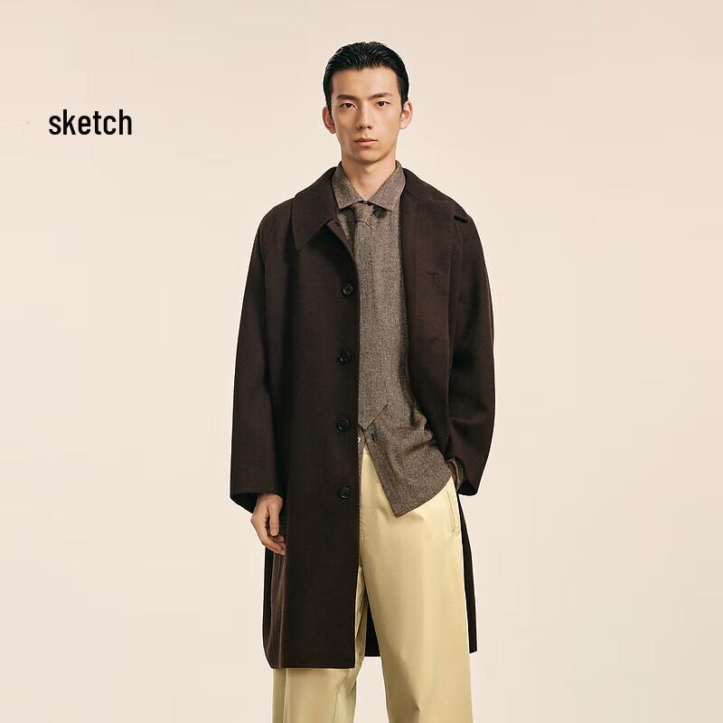 CROQUIS Men's 2024 Winter Wool Blend Lapel Coat