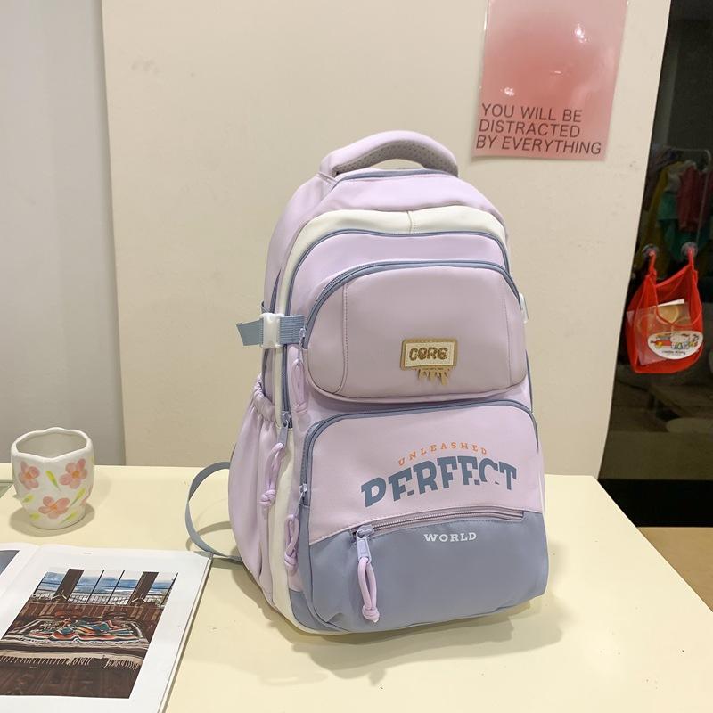 

Универсальный школьный рюкзак для старшеклассниц, большой вместимости, легкий, рюкзак для студентов колледжа, рюкзак для компьютера фиолетовый