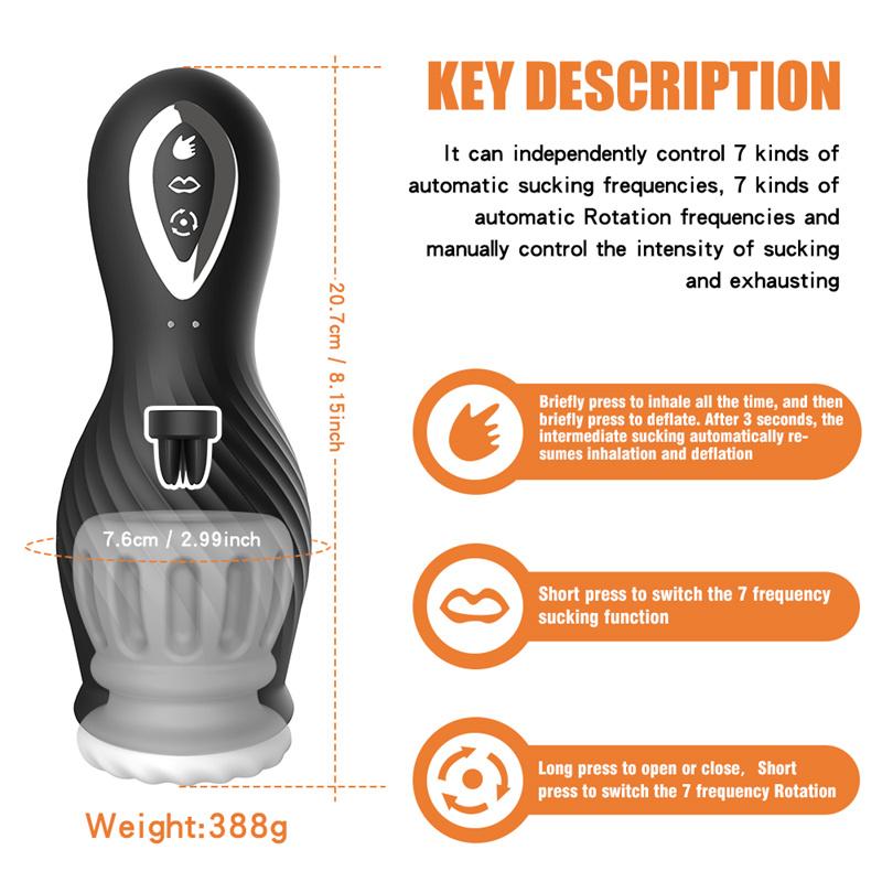 Eroticy Men Masturbation Auto Suck Sex Toy For Male Vibrating Tail Silicone Vaginas Oral Licking Toys For Male Adult Fox