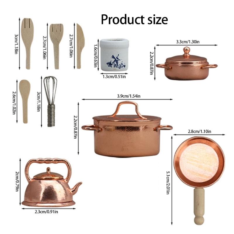 Miniature Kitchen Cooker 1/12 Scale Metal Cookware Strong Design For Realistic Play Scenarios