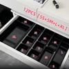 12pcs Multifunct Black Acrylic Transparent Drawer Organizer Set Desktop Storage Box for Makeup Beauty Office Supplies Organizers