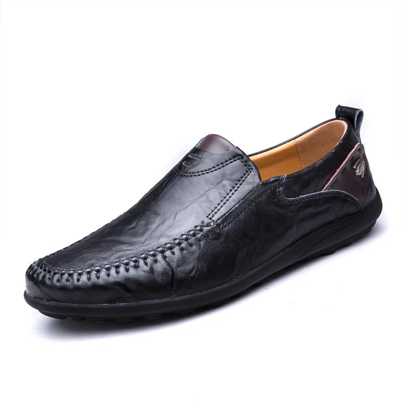 Men's Soft Sole Leather Slip-On British Style Driving Shoes, Big Size, Trendy & Versatile.
