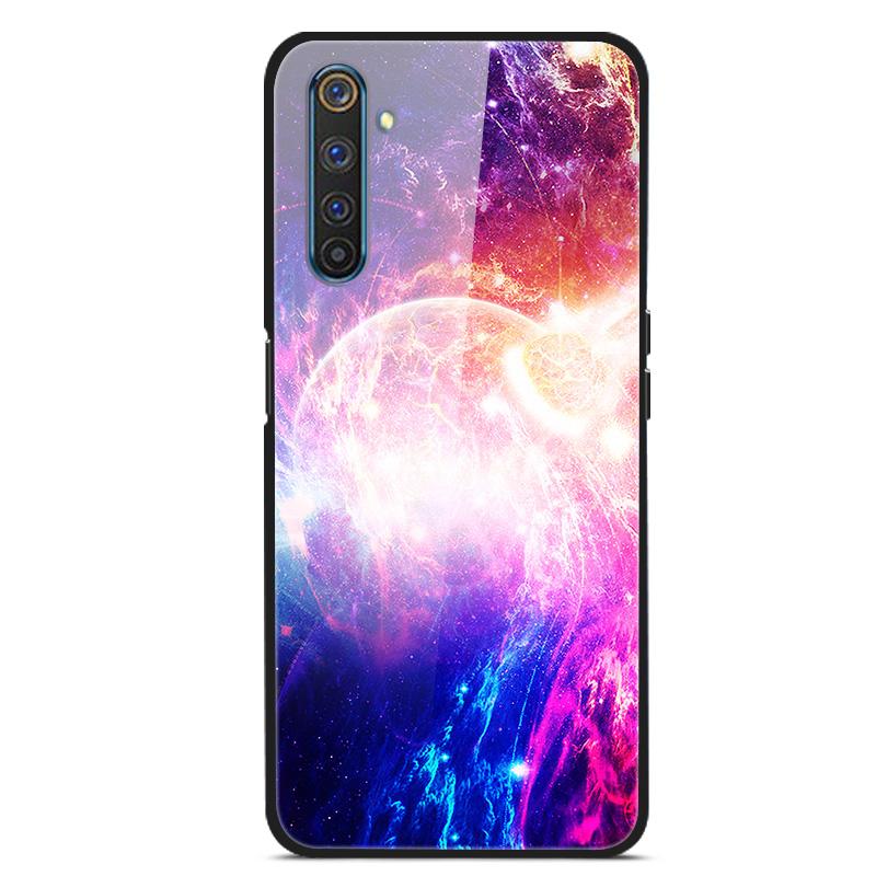 Para OPPO Realme 6 pro Fundas Vidrio Templado Cubierta Trasera del Teléfono para Realme 6pro Fundas con Parachoques de Silicona coque en Realme6 6S 6 s 6i
