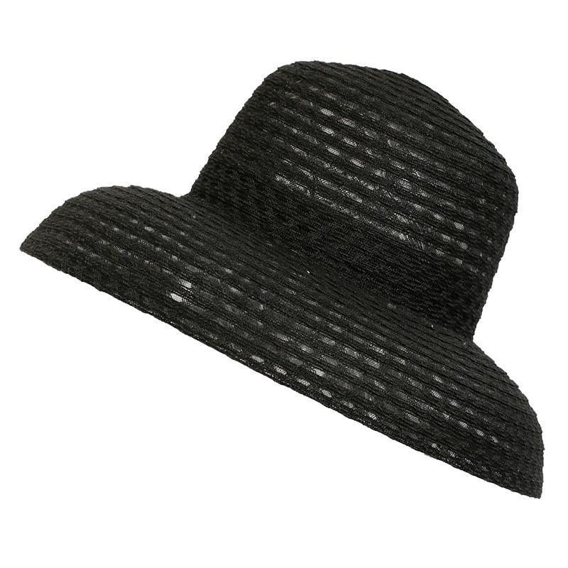 

202507-2508538 ins chic summer Hepburn hollow out paper grass sun protection street holiday lady bucket cap women leisure hat head size 57cm чорний
