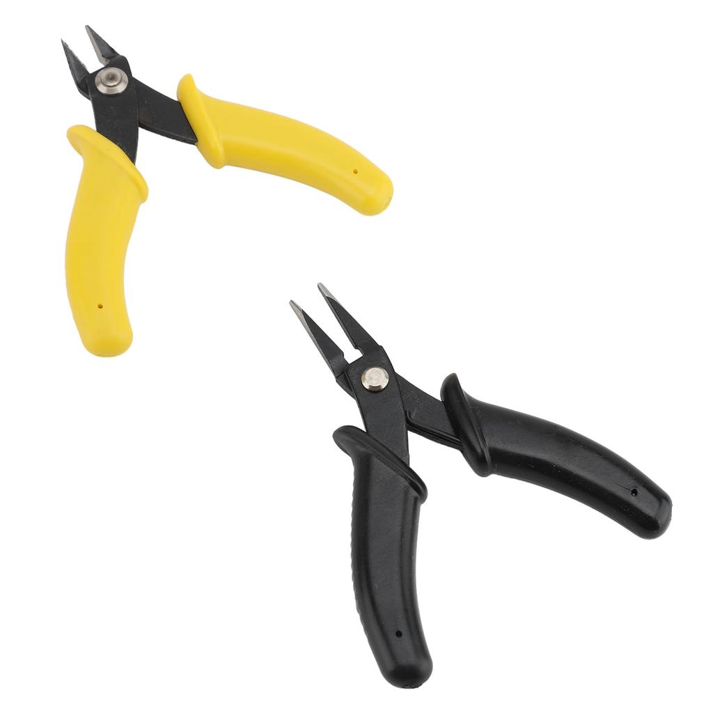 2Pcs Flat Nose Pliers Set Metal Soft Wire Cutters for Jewelry Making Wire Bending Tool Kit